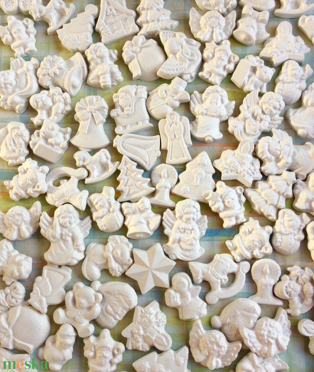 30db karácsonyi festhető natúr gipszfigura - karácsonyfadísz - karácsony - adventi díszek - adventi naptár - Meska.hu