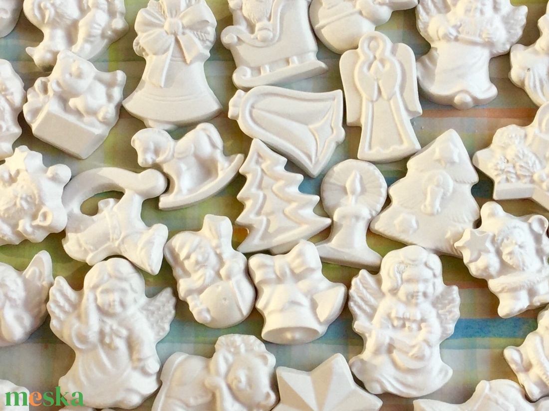 30db gipszfigura - karácsonyi, festhető, natúr - adventi naptár zsebekbe is - karácsony - karácsonyi lakásdekoráció - karácsonyfadíszek - Meska.hu