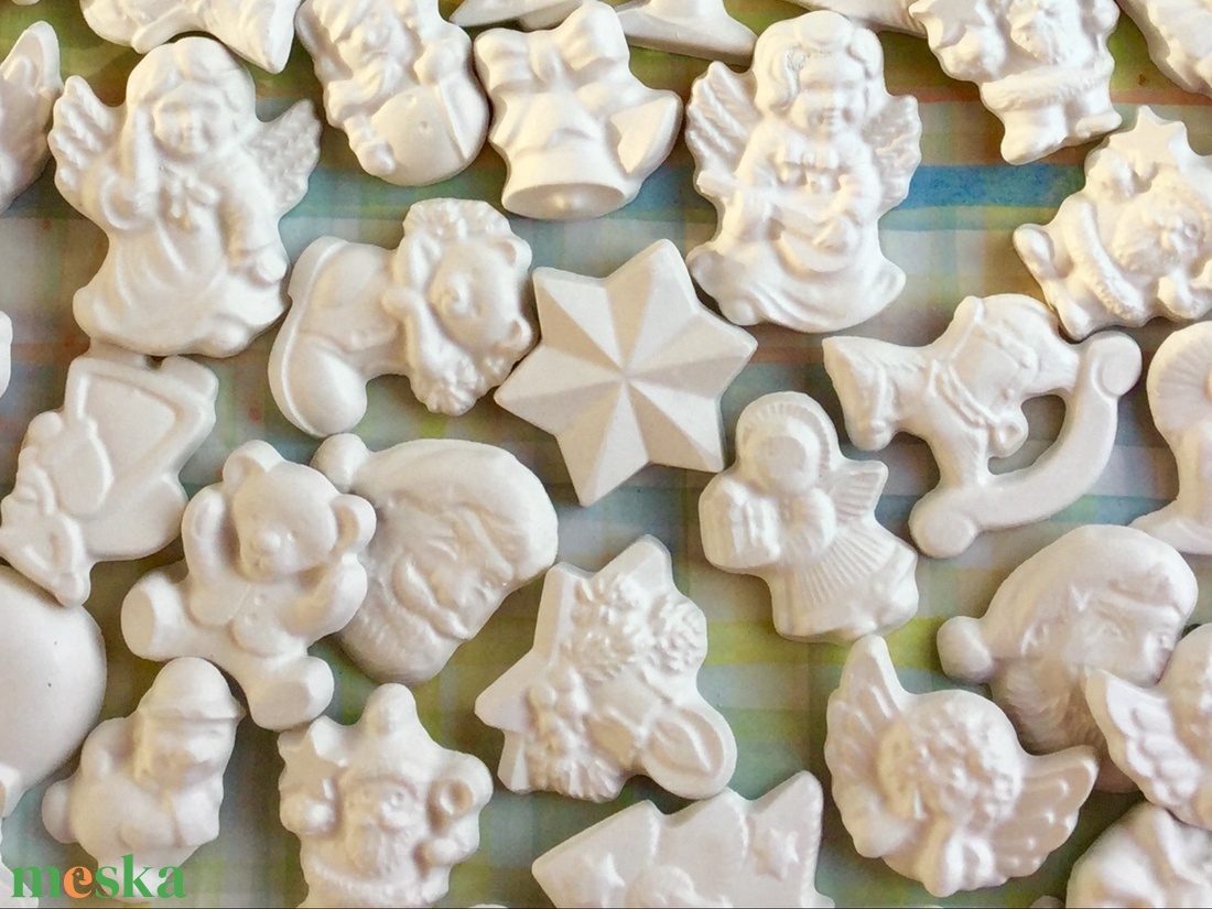 25db karácsonyi festhető gipsz figura- fehér gipsz - diy (csináld magad) - egységcsomag - Meska.hu