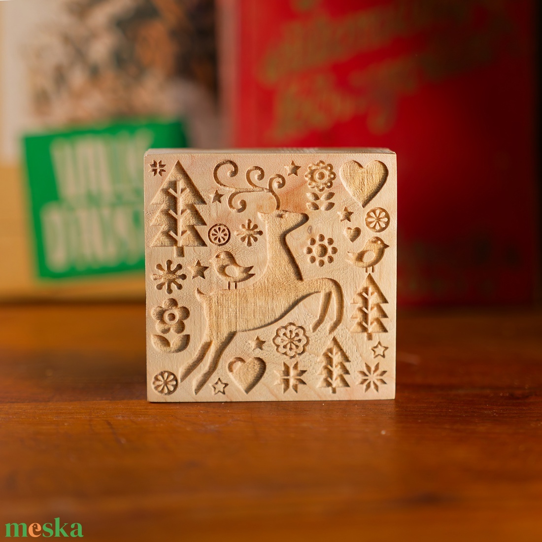 Mézeskalács sütipecsét, karácsonyi mintával, személyreszabható névvel, egyedi díszítéssel. - otthon & életmód - konyhafelszerelés, tálalás - sütés, főzés - sütidísz - Meska.hu