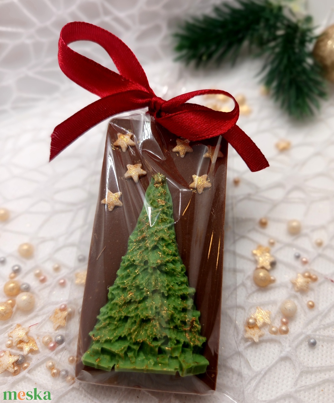 Kézműves mini tbls csokoládé - Fenyőfa - élelmiszer - édesség - kézműves csokoládé - Meska.hu