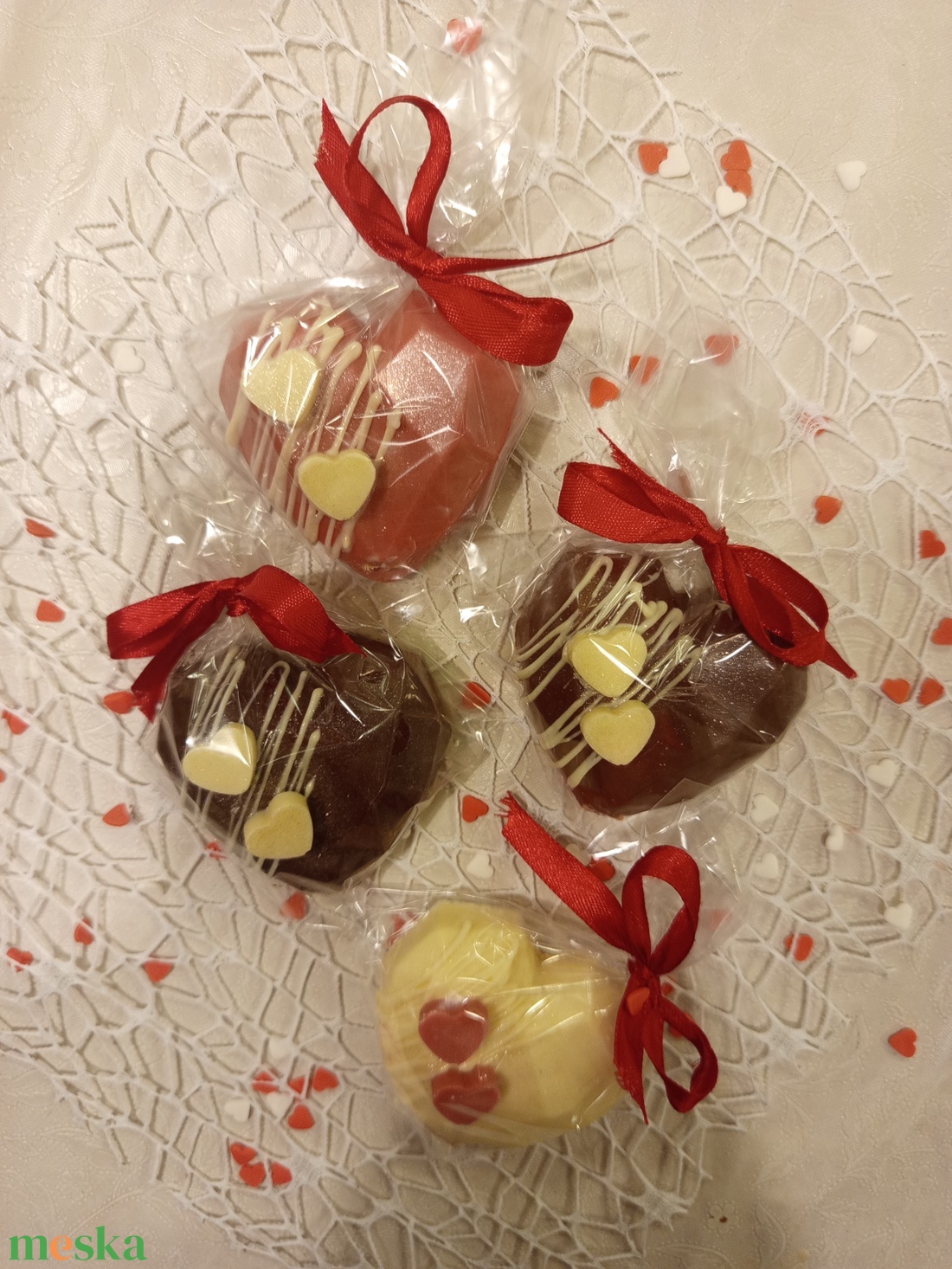 Valentín napi forró csokoládé bomba szív - élelmiszer - édesség - kézműves csokoládé - Meska.hu