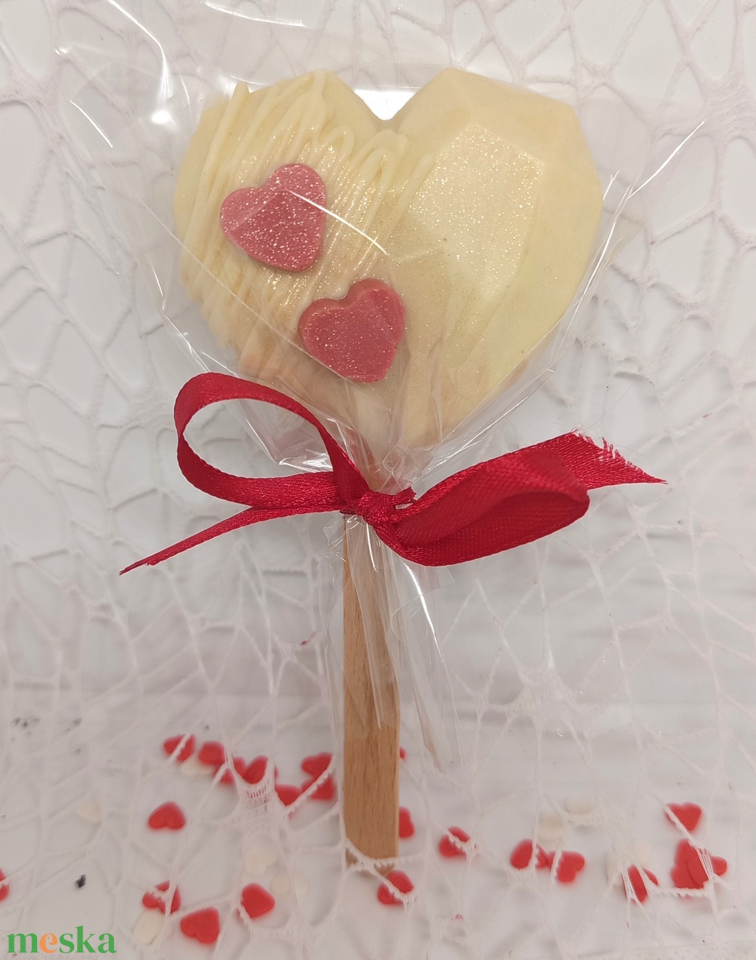 Valentín napi pálcikás forró csokololádé bomba - élelmiszer - édesség - kézműves csokoládé - Meska.hu