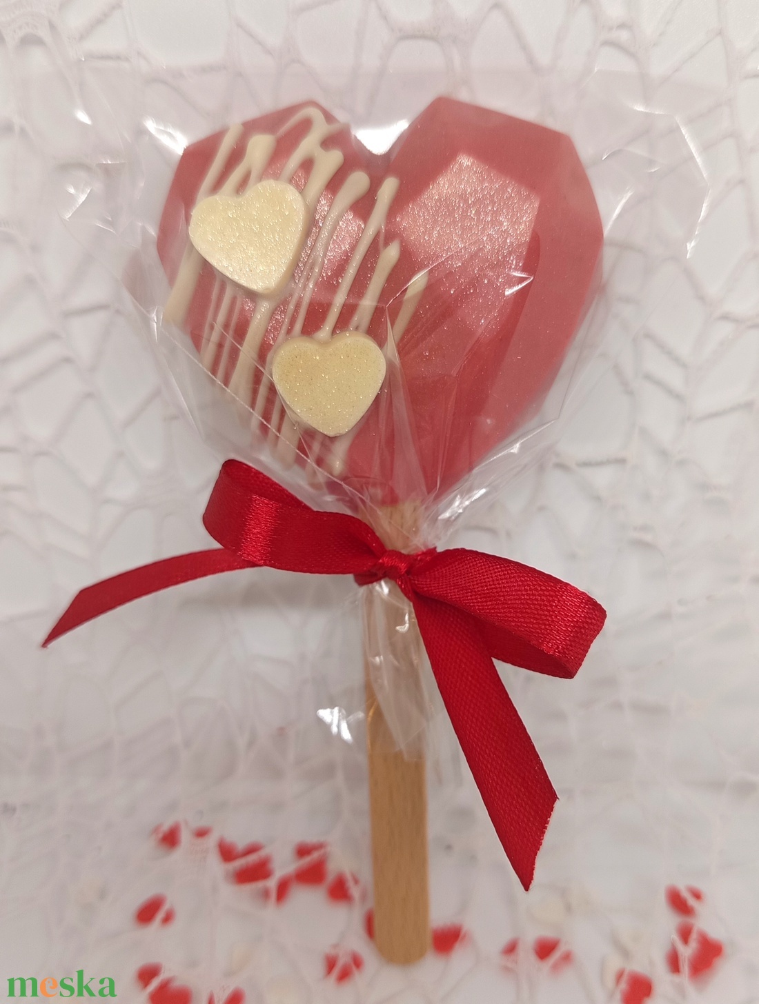 Valentín napi pálcikás forró csokololádé bomba - élelmiszer - édesség - kézműves csokoládé - Meska.hu