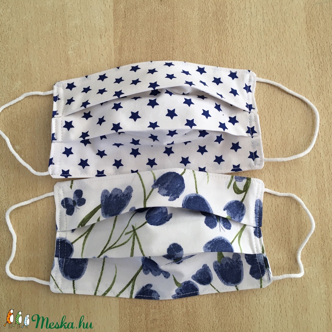 2 db női tulipános, csillagos textil, mosható maszk, arcmaszk, szájmaszk - szett -  - Meska.hu
