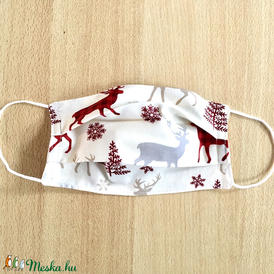 Mikulás, karácsonyi szarvasos felnőtt textil, mosható maszk, arcmaszk, szájmaszk - gyerek - gyerek - Meska.hu
