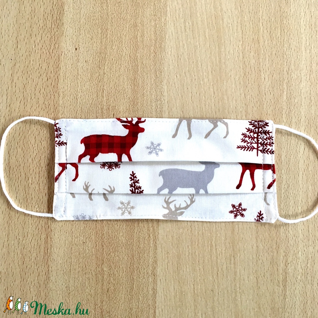 Mikulás, karácsonyi szarvasos felnőtt textil, mosható maszk, arcmaszk, szájmaszk - gyerek - gyerek - Meska.hu