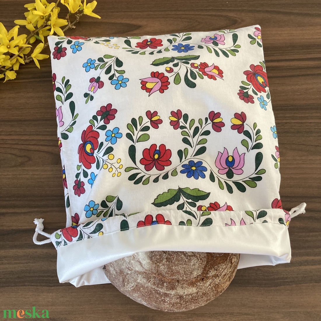 Kalocsai nagy méretű kenyeres zsák, pamutvászon frissentartó PUL béléssel - táska & tok - bevásárlás & shopper táska - kenyeres zsák - Meska.hu Kalocsai nagy méretű kenyeres zsák, pamutvászon frissentartó PUL béléssel - táska & tok - bevásárlás & shopper táska - kenyeres zsák - Meska.hu