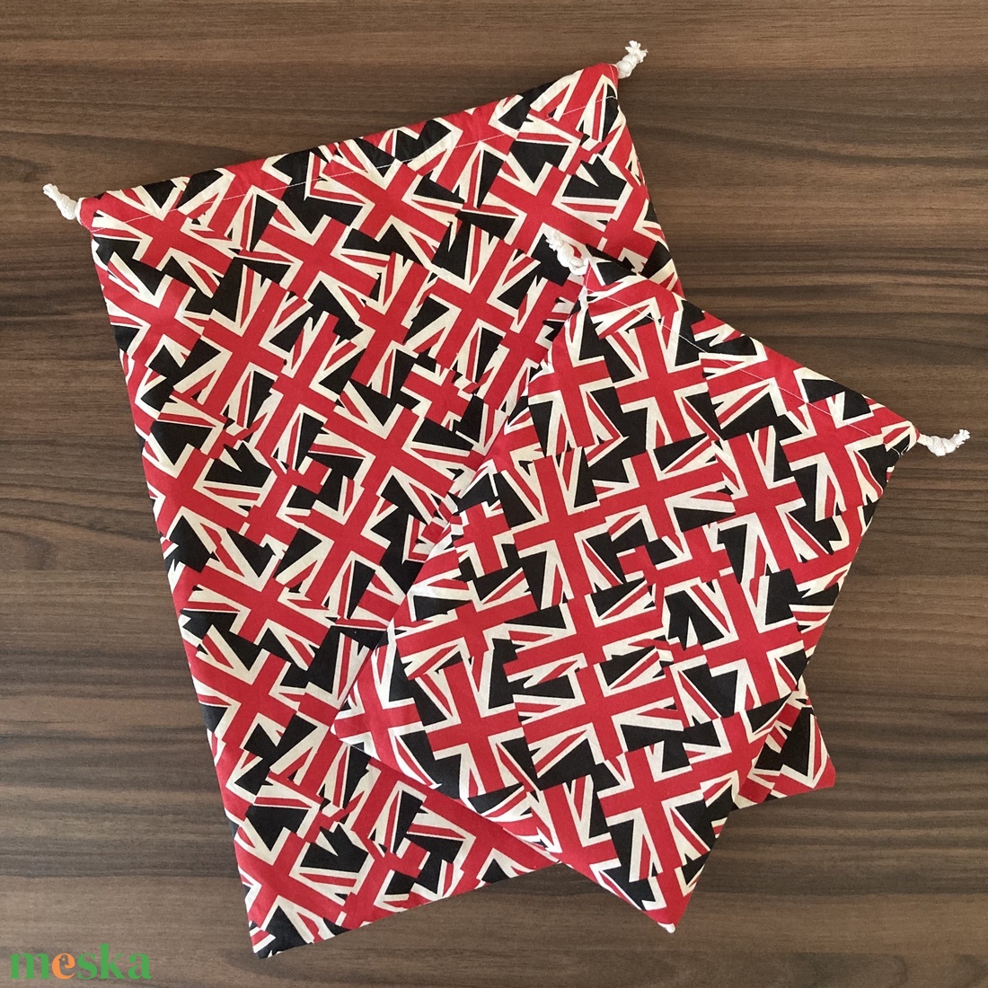 Angol kenyeres zsák szett, pamutvászon frissentartó PUL béléssel - London, brit zászlós - táska & tok - bevásárlás & shopper táska - kenyeres zsák - Meska.hu