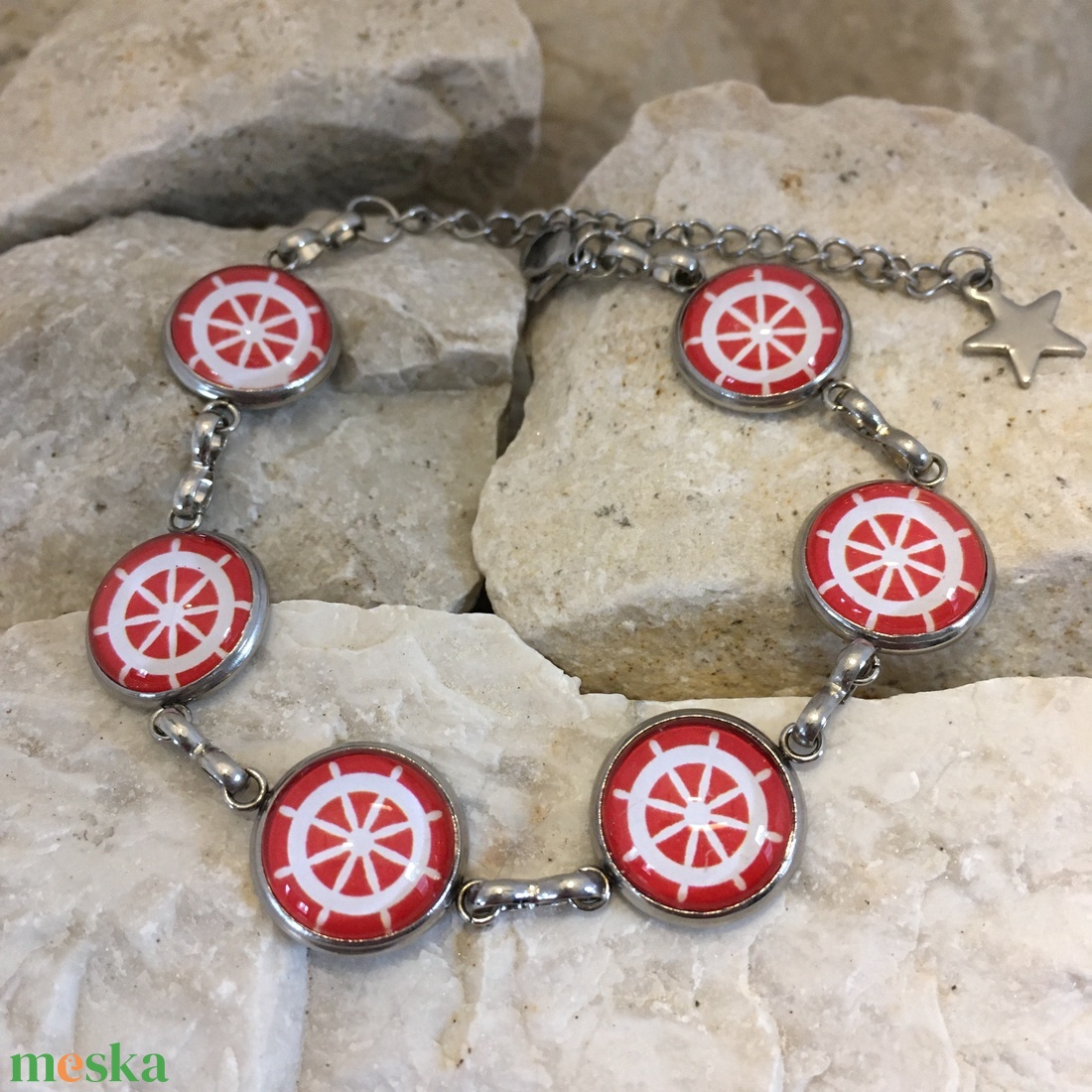 Tengerész, hajós nemesacél karkötő - női és gyerek méretben - ékszer - karkötő - karkötő medállal - Meska.hu