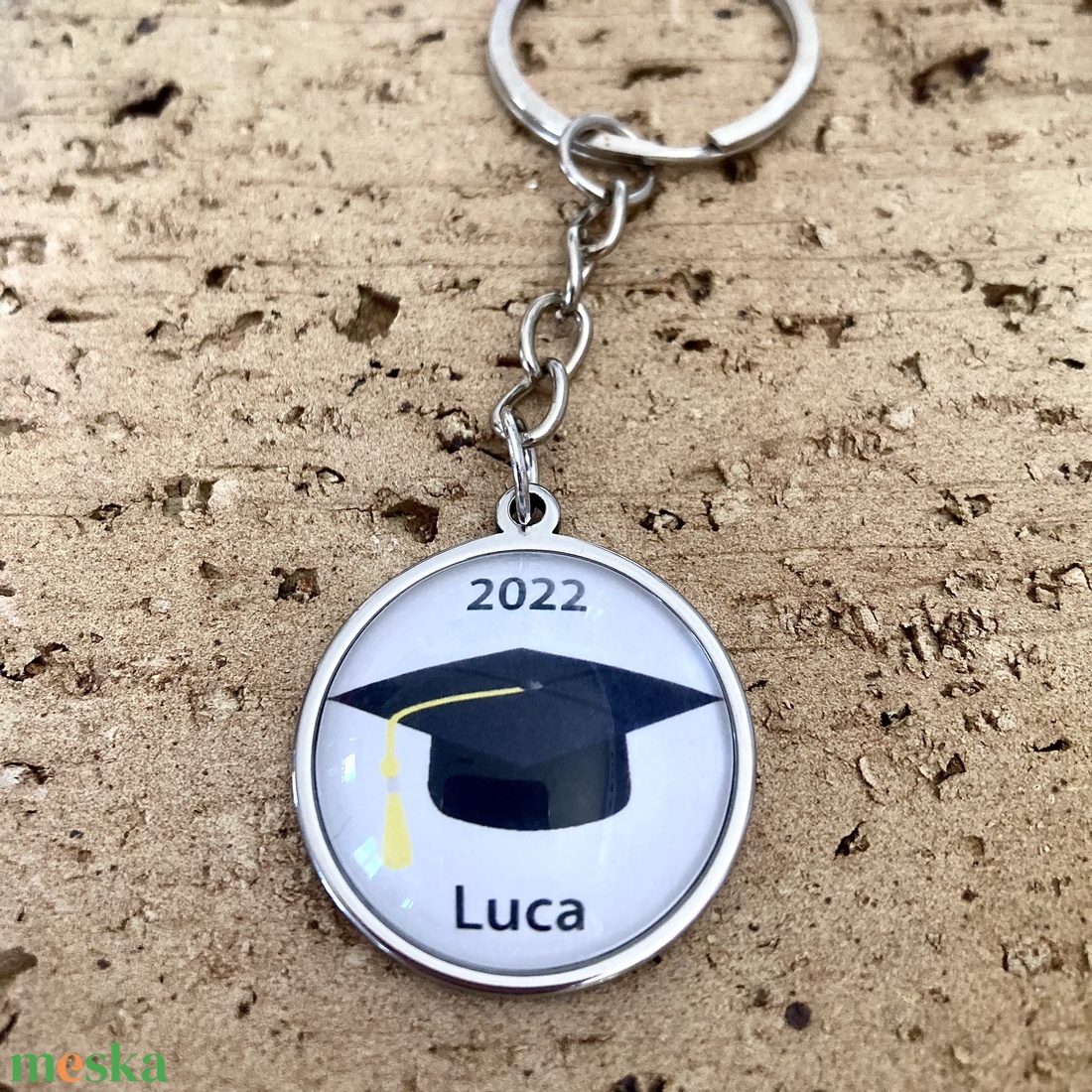 Névreszóló nemesacél kulcstartó, táskadísz - ballagásra, diplomaosztóra - táska & tok - kulcstartó & táskadísz - kulcstartó - Meska.hu