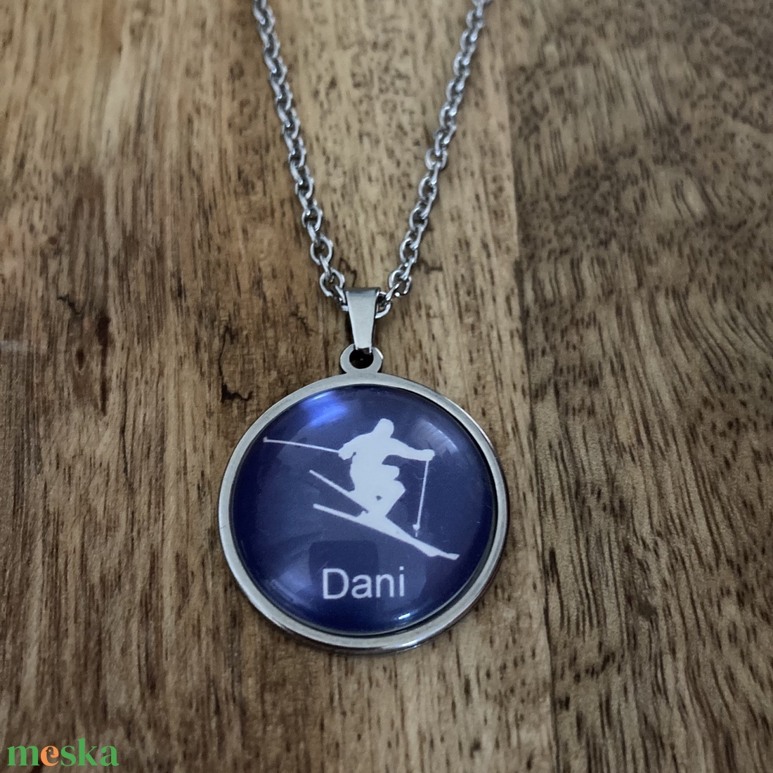 Névreszóló sielős nemesacél nyaklánc - női vagy férfi lánccal - ékszer - nyaklánc - monogram & névnyaklánc - Meska.hu