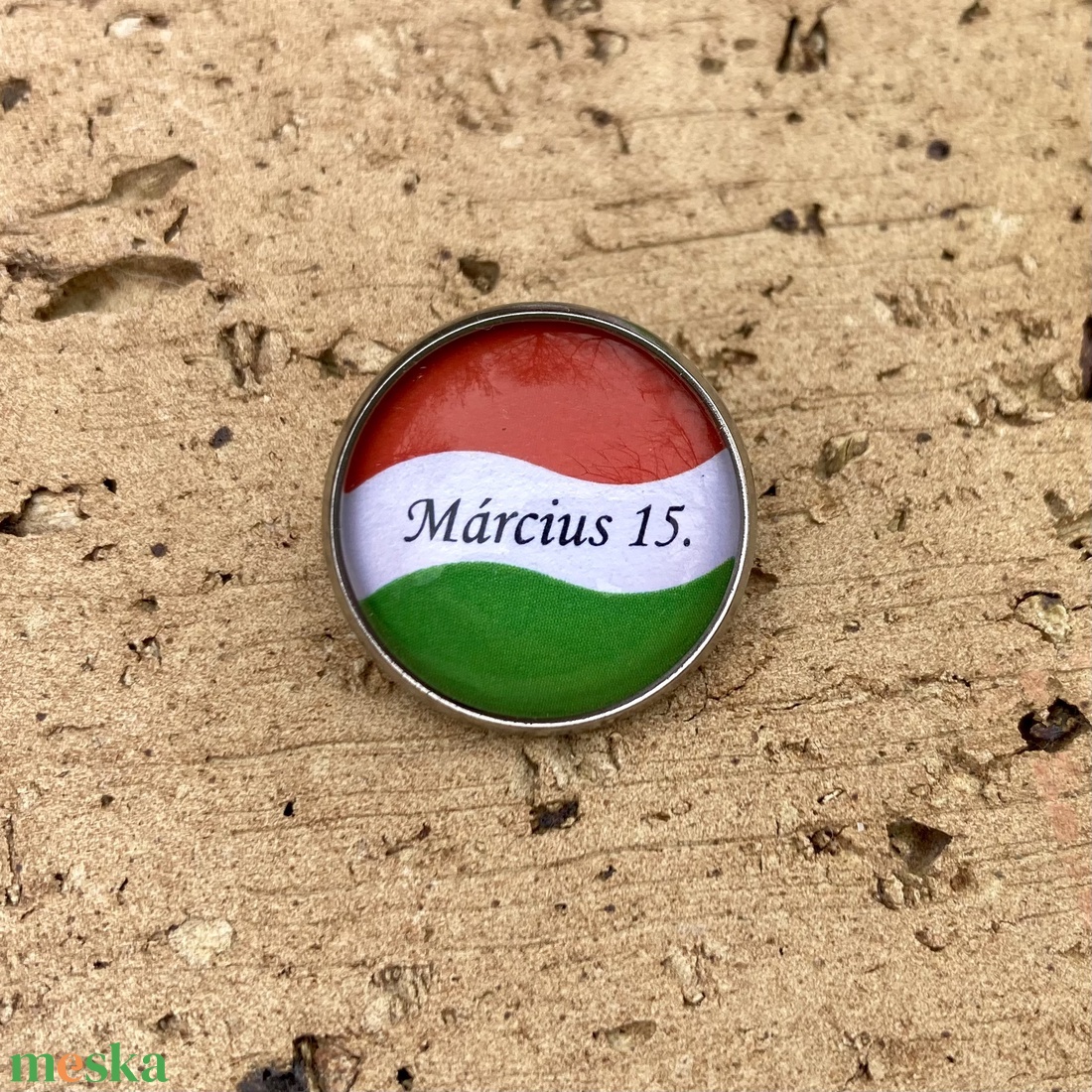 Kokárda, magyar zászlós nemesacél kitűző - Március 15 - ékszer - kitűző és bross - Meska.hu