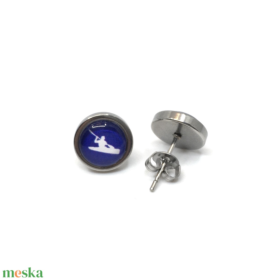 Kajakos nemesacél fülbevaló - két méretben - ékszer - fülbevaló - pötty fülbevaló - Meska.hu