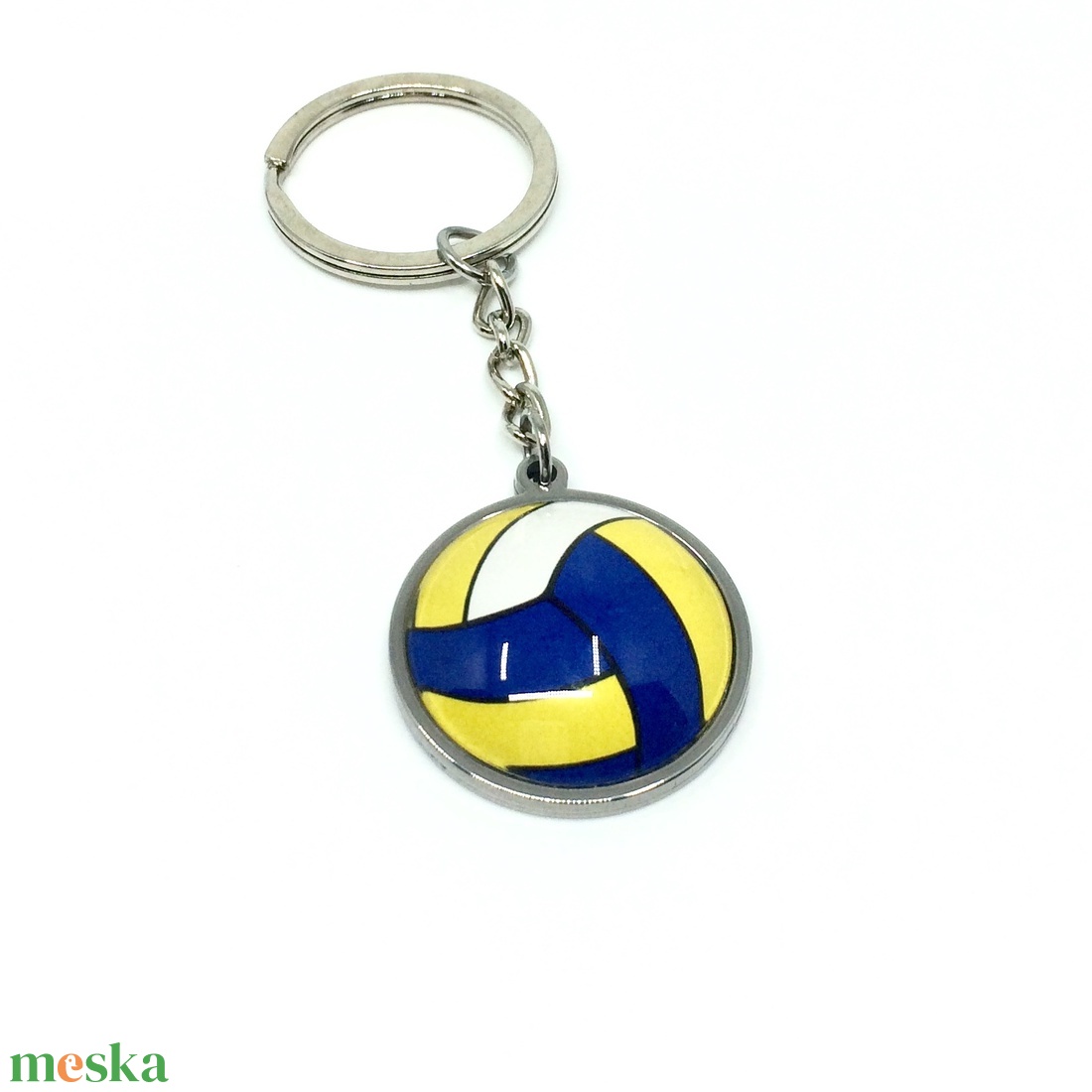 Röplabda nemesacél kulcstartó, táskadísz - táska & tok - kulcstartó & táskadísz - kulcstartó - Meska.hu