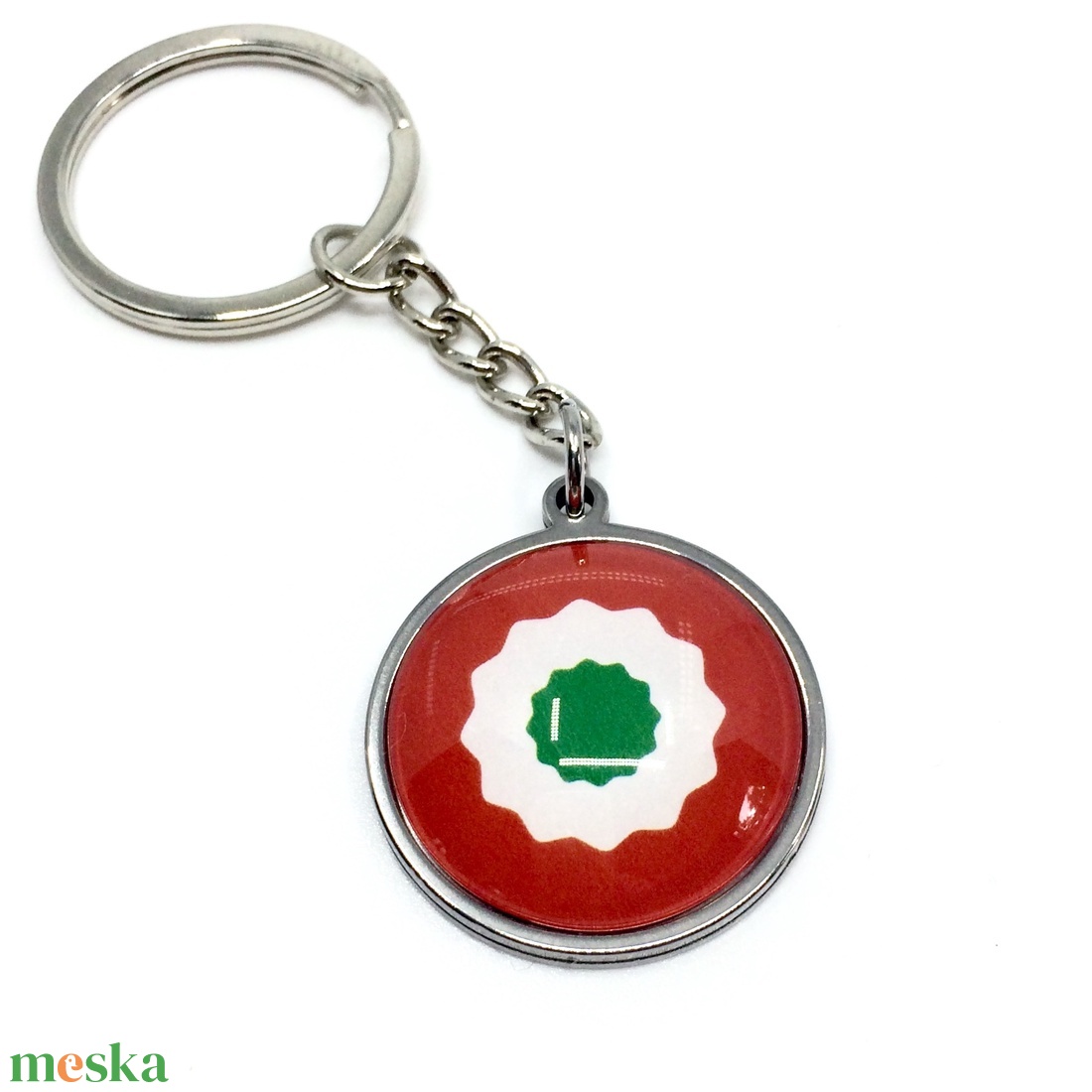 Kokárda magyar zászlós nemesacél kulcstartó - táska & tok - kulcstartó & táskadísz - kulcstartó - Meska.hu