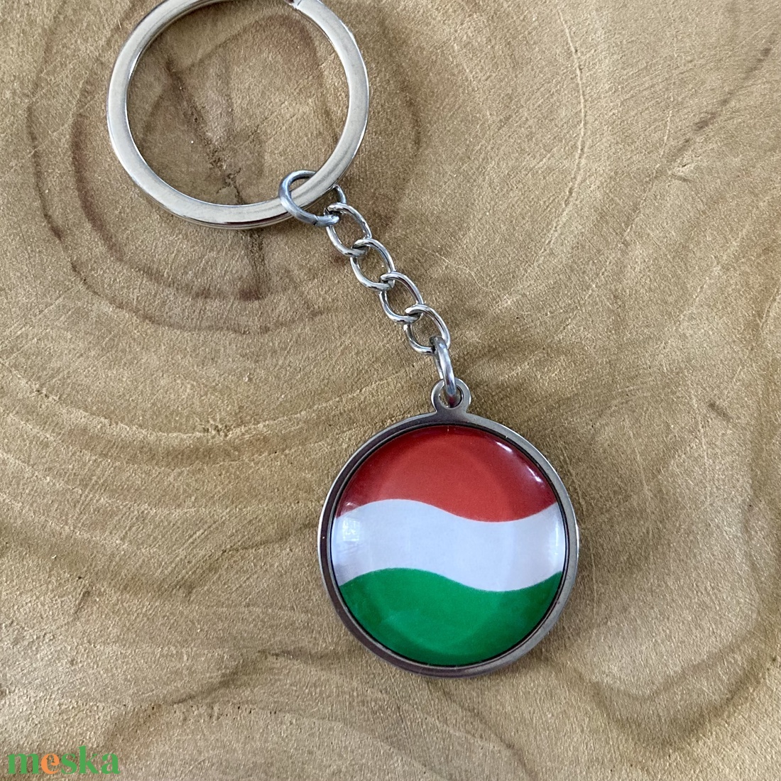 Magyar zászlós nemesacél kulcstartó - nemzetiszín, trikolor - táska & tok - kulcstartó & táskadísz - kulcstartó - Meska.hu