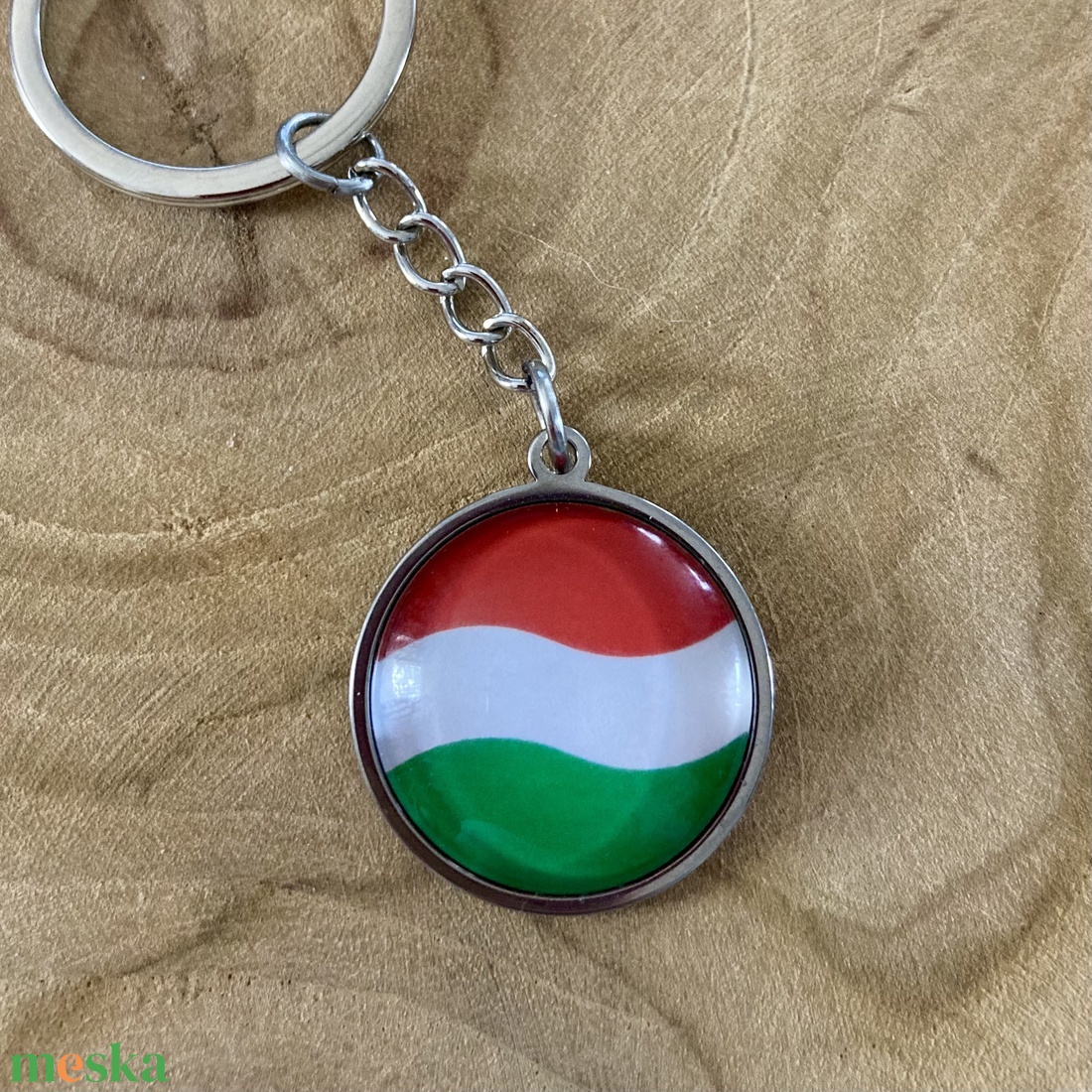 Magyar zászlós nemesacél kulcstartó - nemzetiszín, trikolor - táska & tok - kulcstartó & táskadísz - kulcstartó - Meska.hu