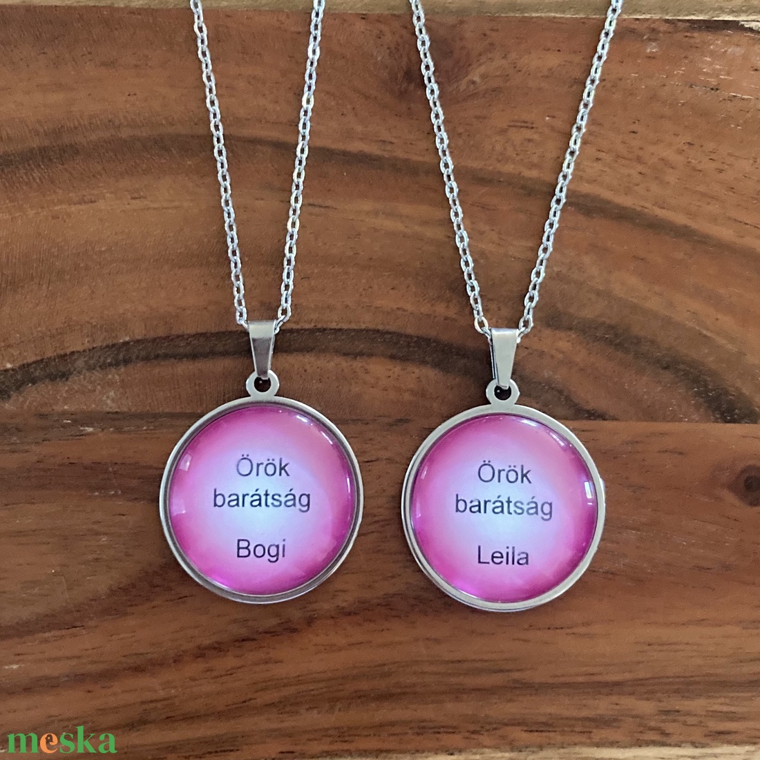 Névreszóló PÁROS BARÁTSÁG nyaklánc, nemesacél - ékszer - nyaklánc - monogram & névnyaklánc - Meska.hu