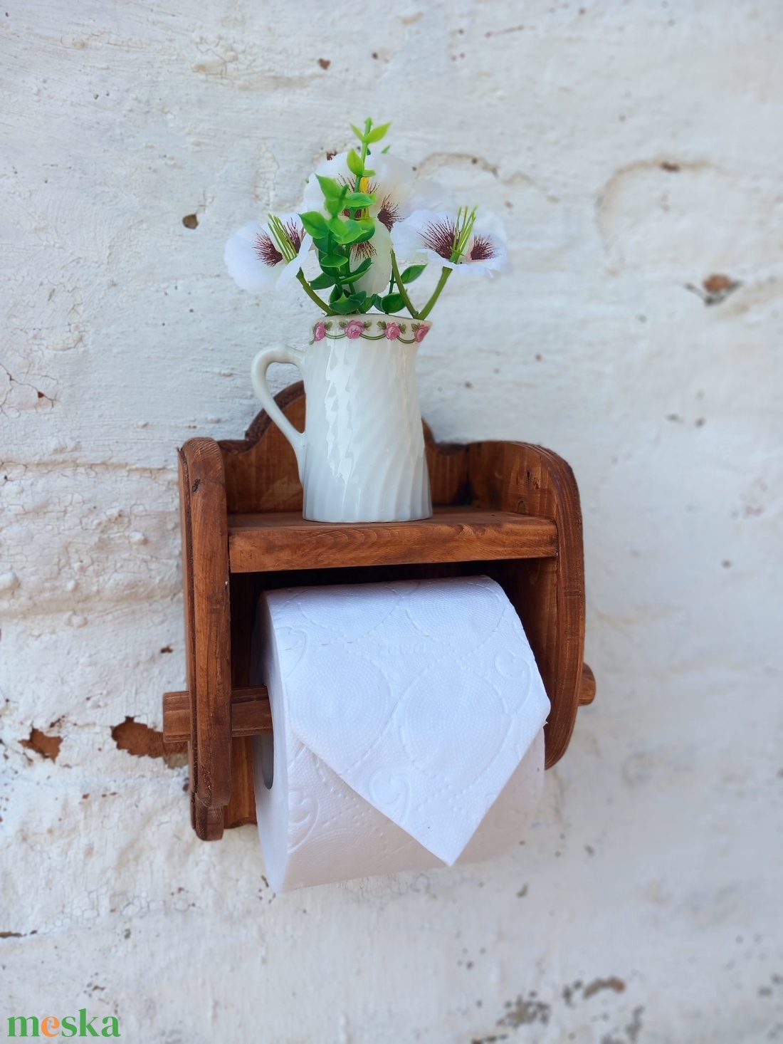 Íves fali wc papír tartó gesztemye színben - otthon & életmód - fürdőszoba - fürdőszobai dekoráció - Meska.hu