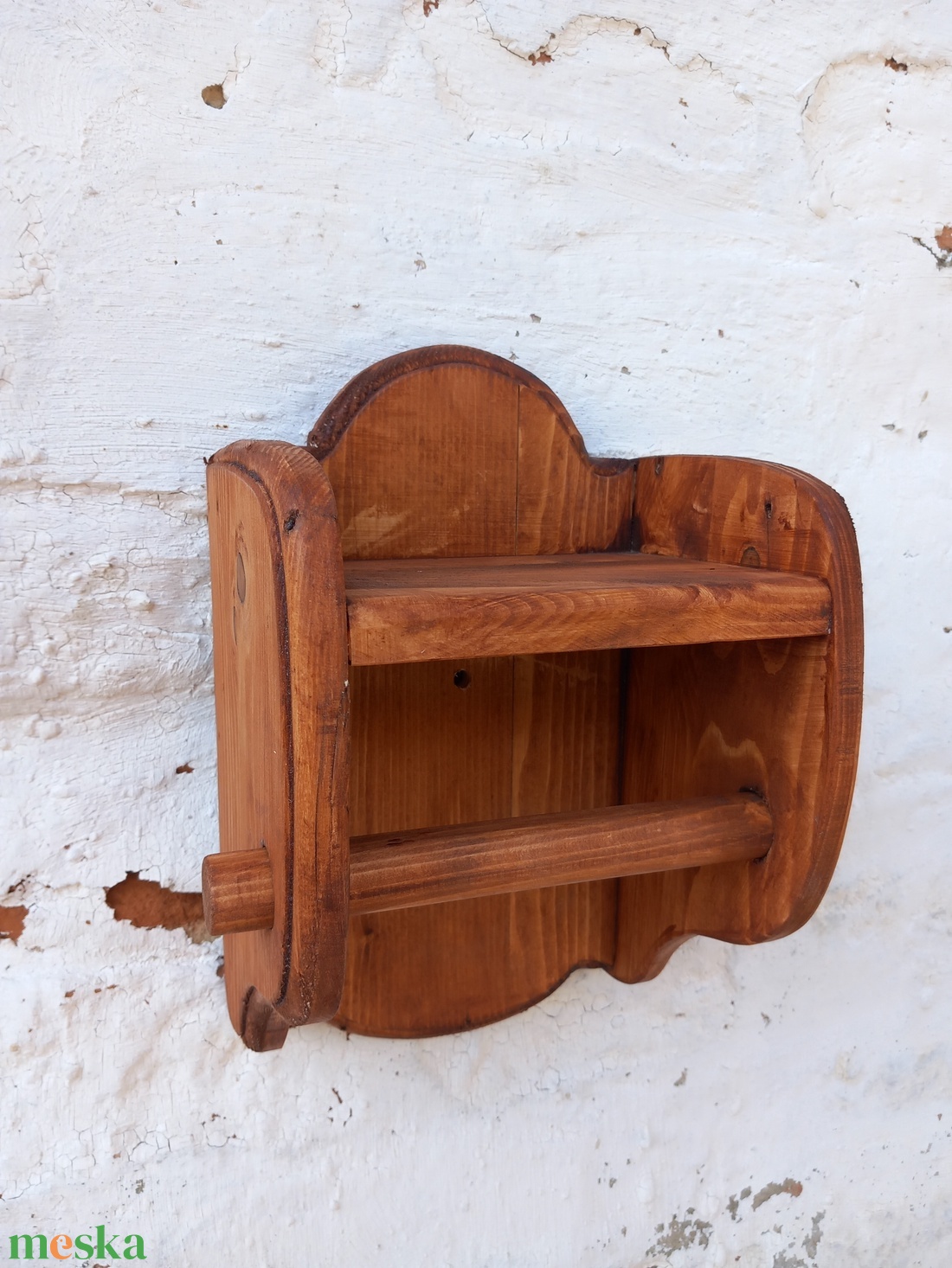 Íves fali wc papír tartó gesztemye színben - otthon & életmód - fürdőszoba - fürdőszobai dekoráció - Meska.hu