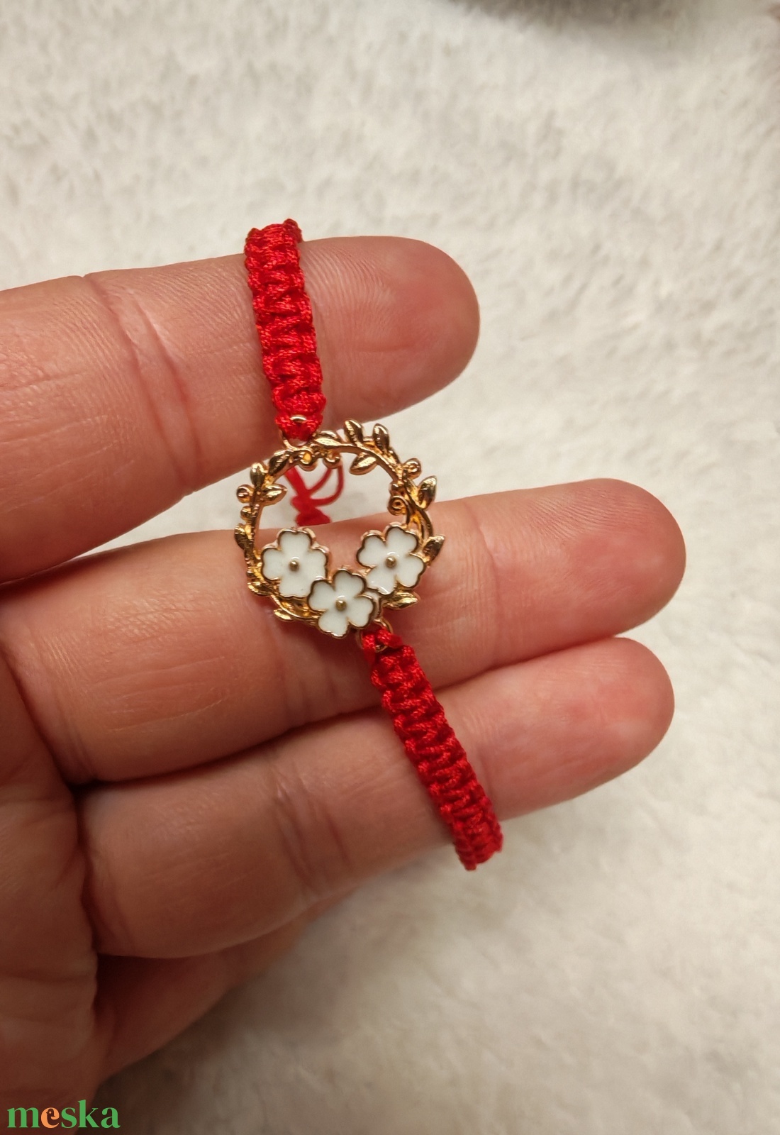 Handmade karkötő � Love Bloom (Red) - ékszer - karkötő - karkötő medállal - Meska.hu