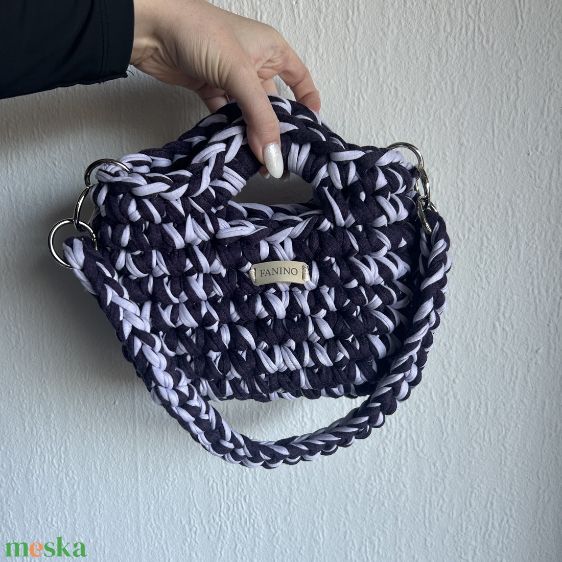 FANINO kézitáska hosszú pánttal- lila  - táska & tok - kézitáska & válltáska - válltáska - Meska.hu