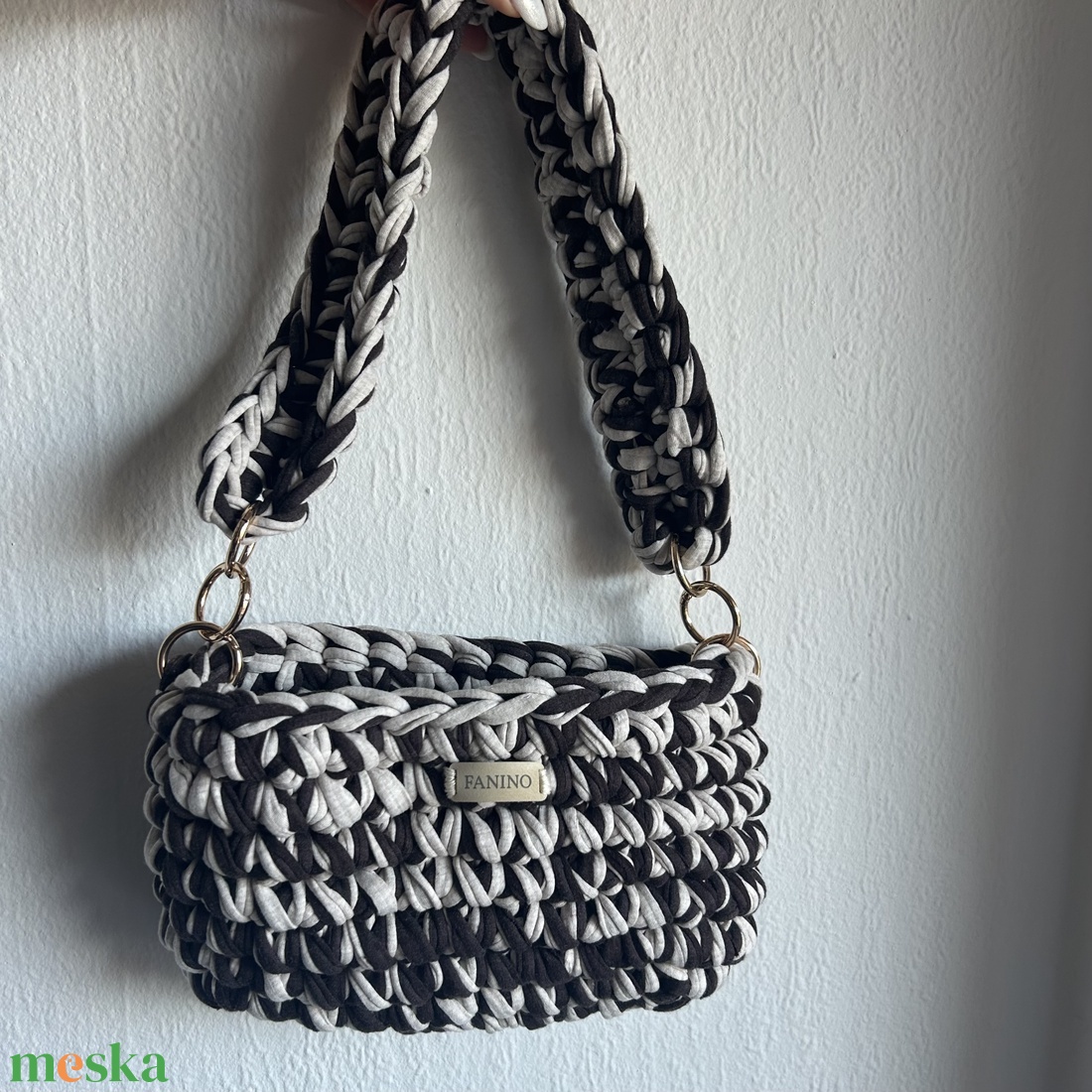 FANINO válltáska - barna és krémszínű  - táska & tok - kézitáska & válltáska - válltáska - Meska.hu