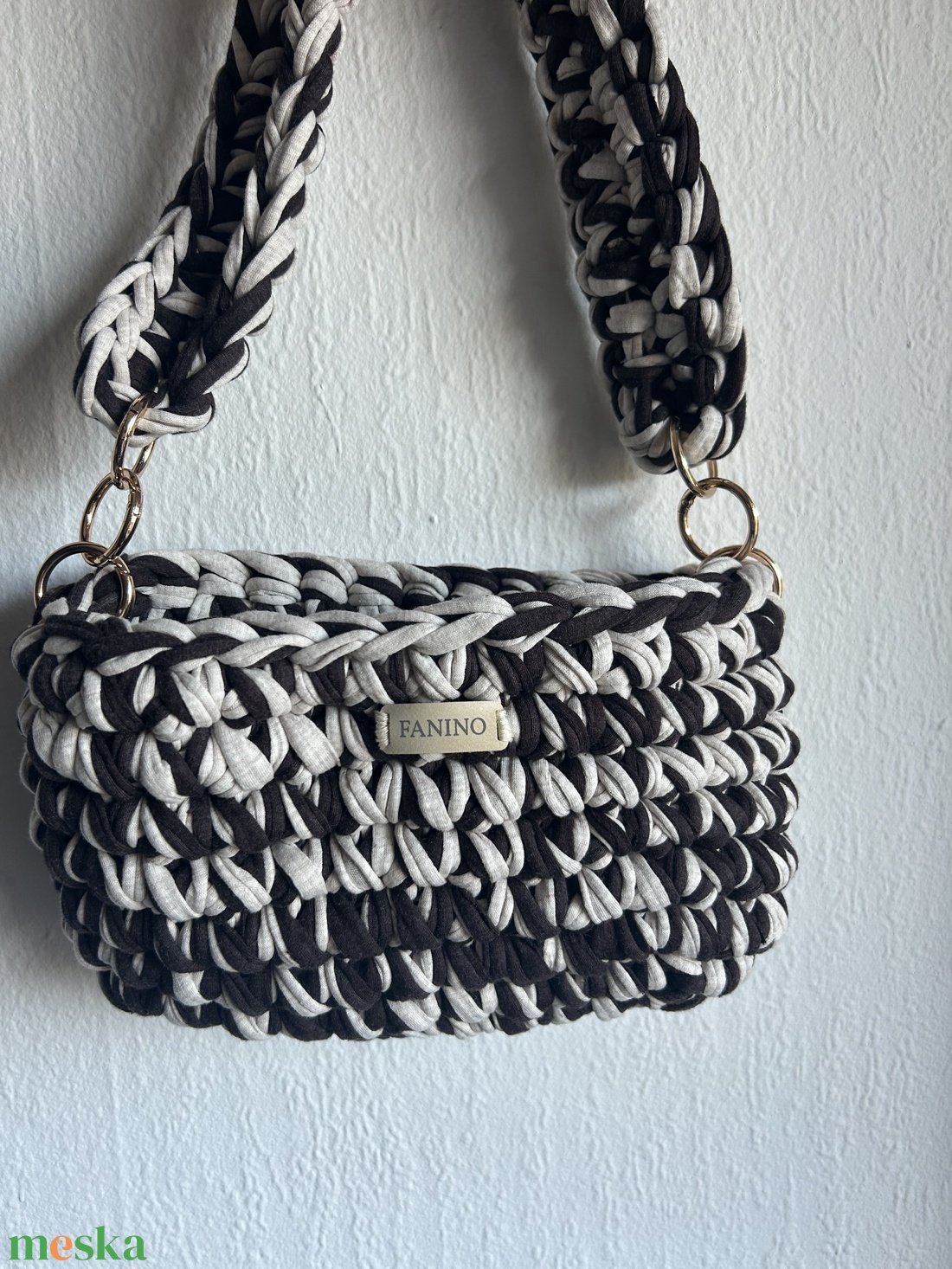 FANINO válltáska - barna és krémszínű  - táska & tok - kézitáska & válltáska - válltáska - Meska.hu