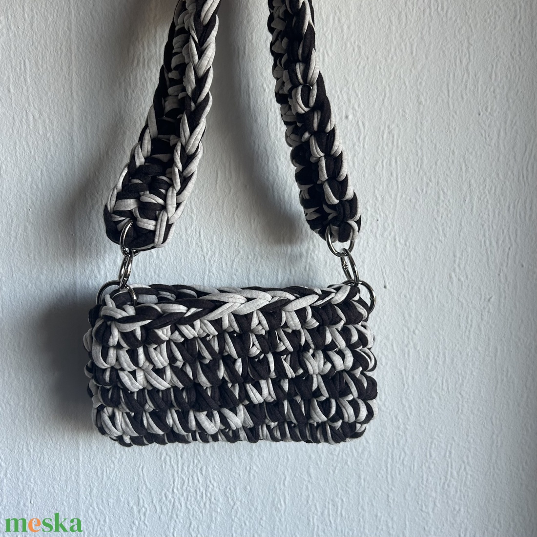 FANINO mini válltáska - fekete és világos kék  - táska & tok - kézitáska & válltáska - válltáska - Meska.hu