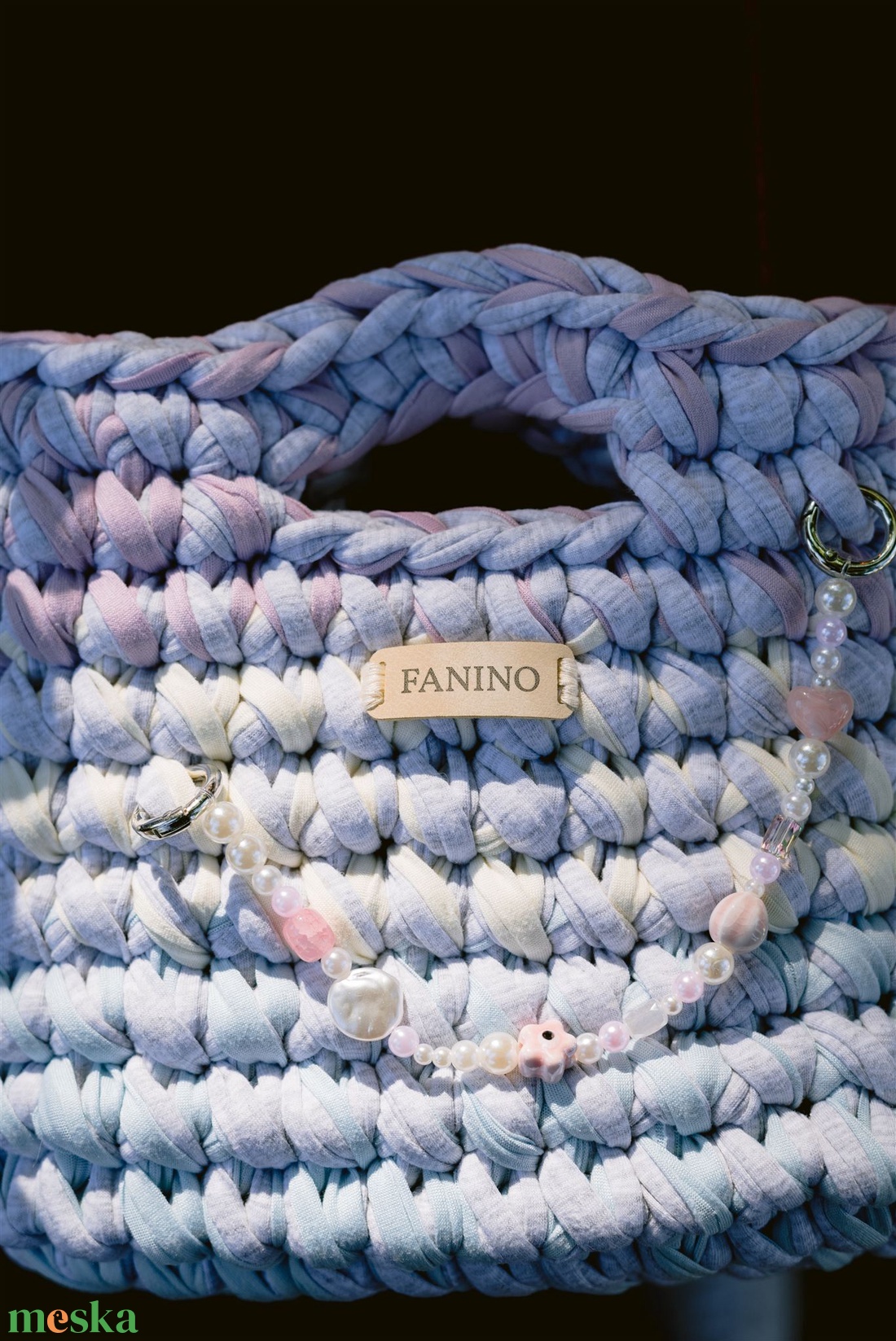 Gyöngyös táska dísz/charm/kulcstartó - táska & tok - kulcstartó & táskadísz - kulcstartó - Meska.hu