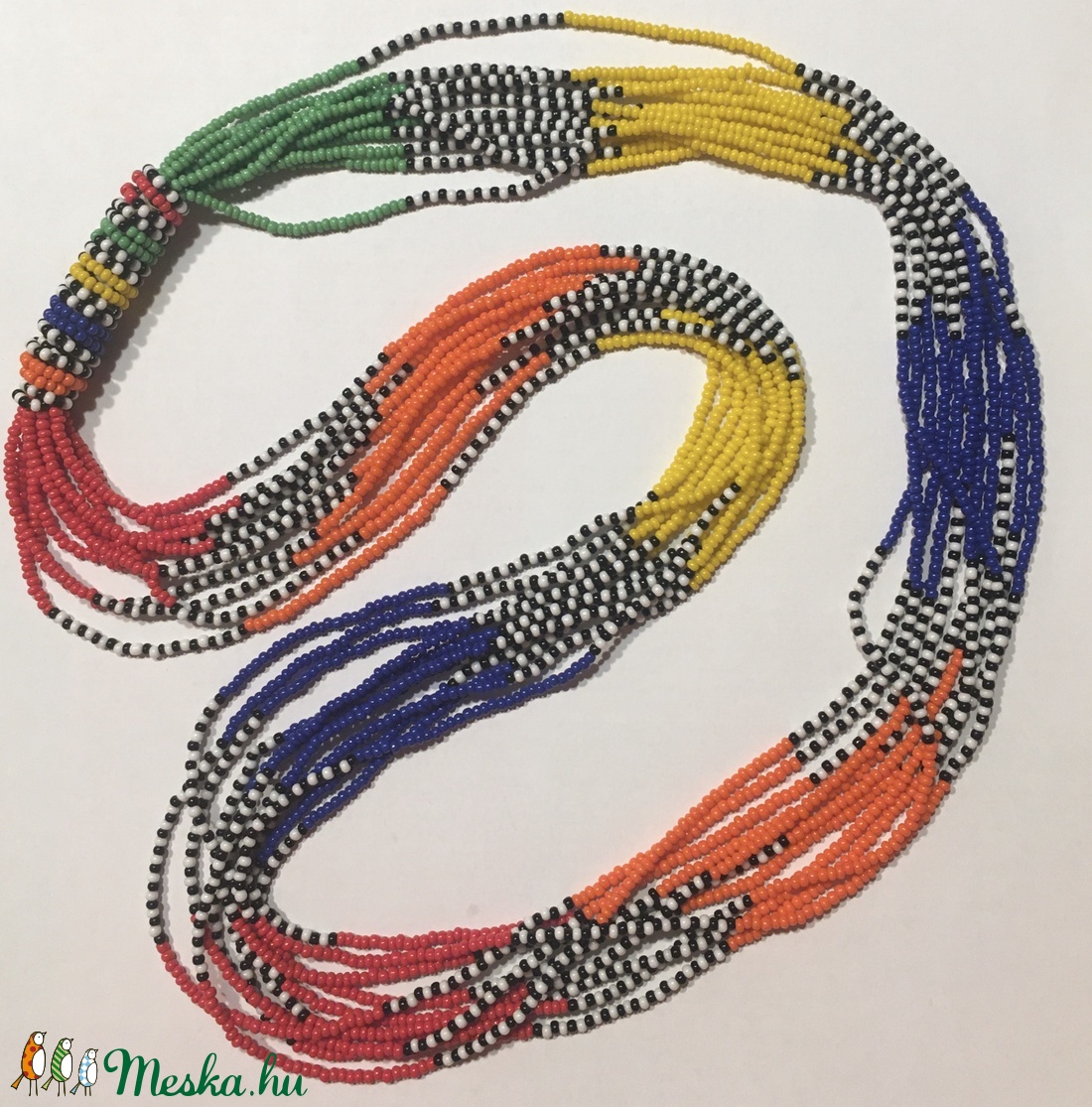 Színkavalkád nyaklánc, Szivárvány, különleges kenyai színösszeállítás, harsogóan nyári - ékszer - nyaklánc - gyöngyös nyaklánc - Meska.hu