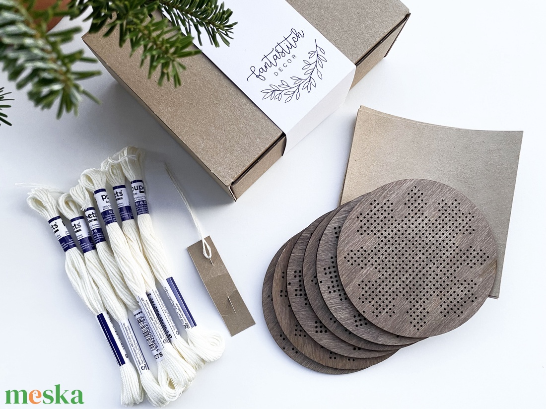 Karácsonyi hímezd magad box - diy (csináld magad) - szabásminta, útmutató - hímzés minta - Meska.hu