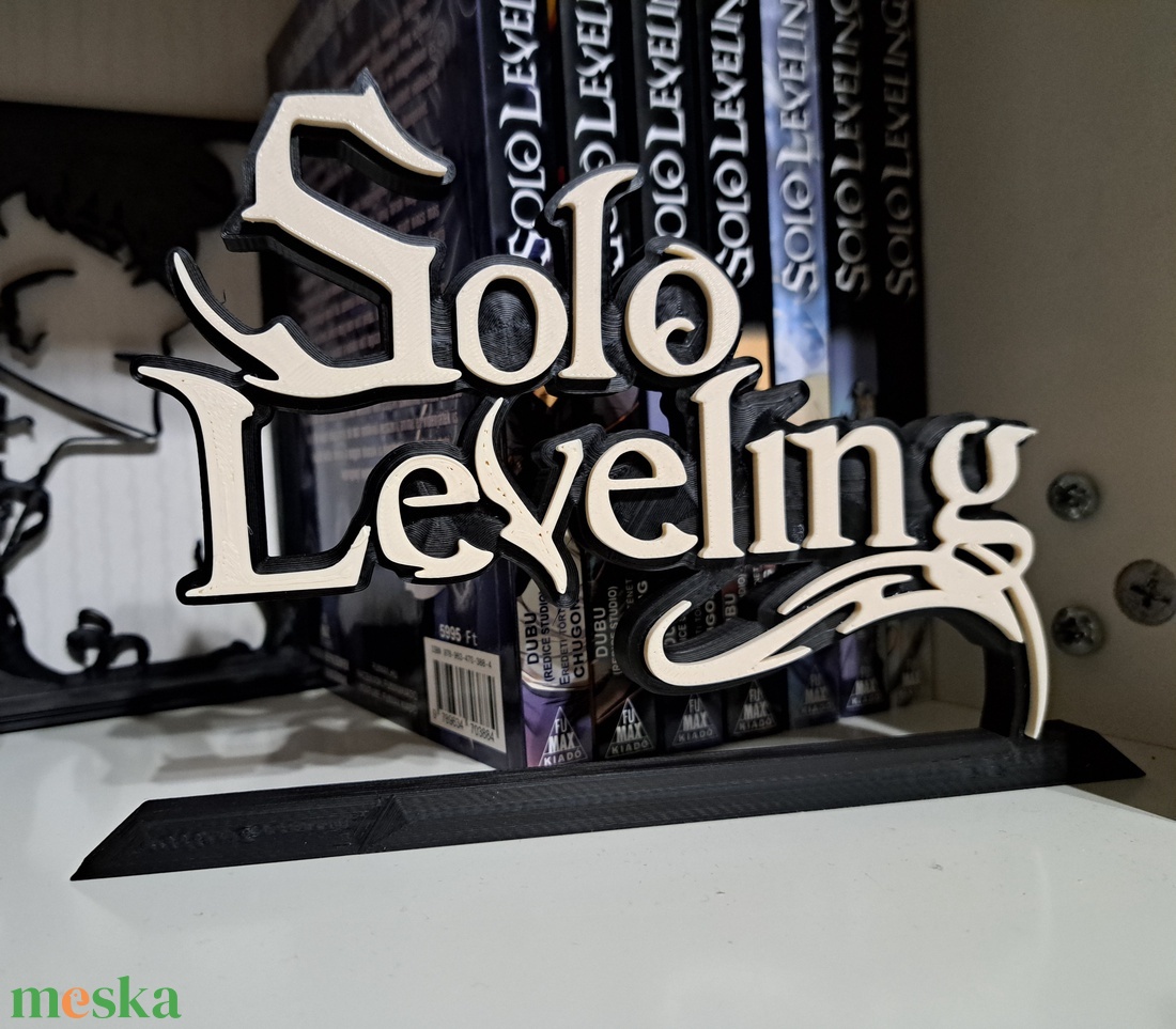 Solo Leveling feliratos könyvtámasz, asztaldísz - otthon & életmód - dekoráció - asztal és polc dekoráció - könyvtámasz - Meska.hu