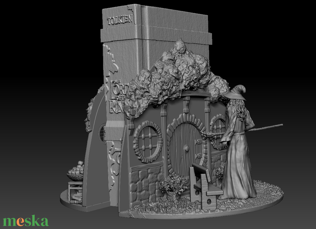 Gyűrűk Ura/Hobbit Bilbo és Gandalf könyvkuckó, könyvtámasz/figura - otthon & életmód - dekoráció - asztal és polc dekoráció - könyvtámasz - Meska.hu