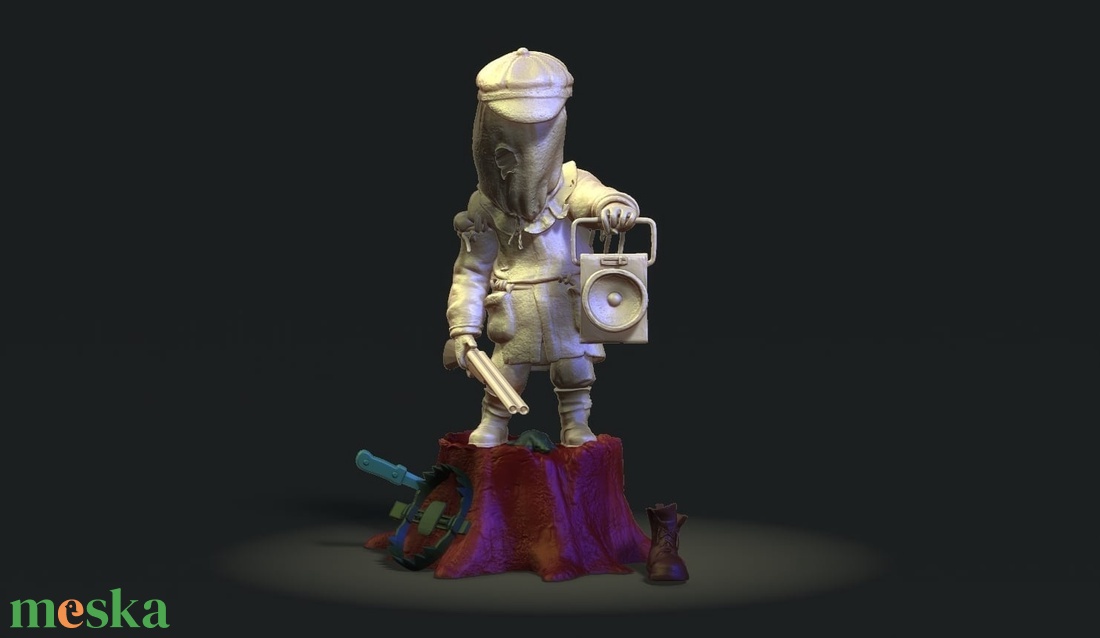 Little Nightmares Hunter szobor - otthon & életmód - dekoráció - asztal és polc dekoráció - könyvszobor - Meska.hu