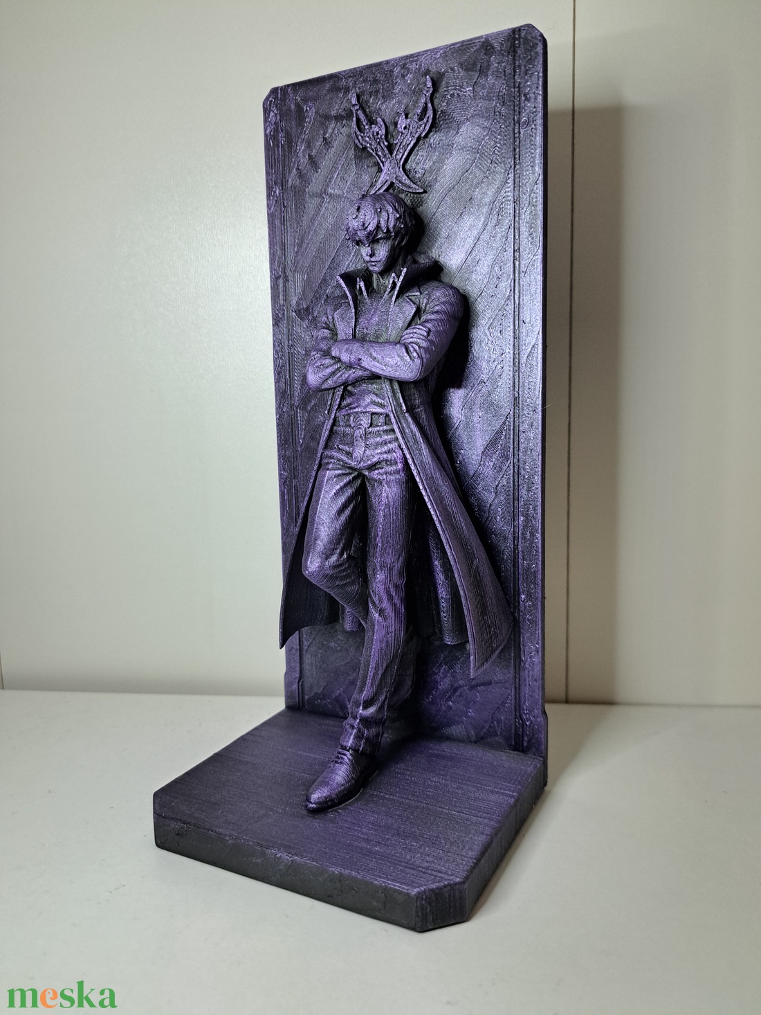 Solo Leveling Sung Jin Woo könyvtámasz/figura, asztaldísz - otthon & életmód - dekoráció - asztal és polc dekoráció - könyvtámasz - Meska.hu