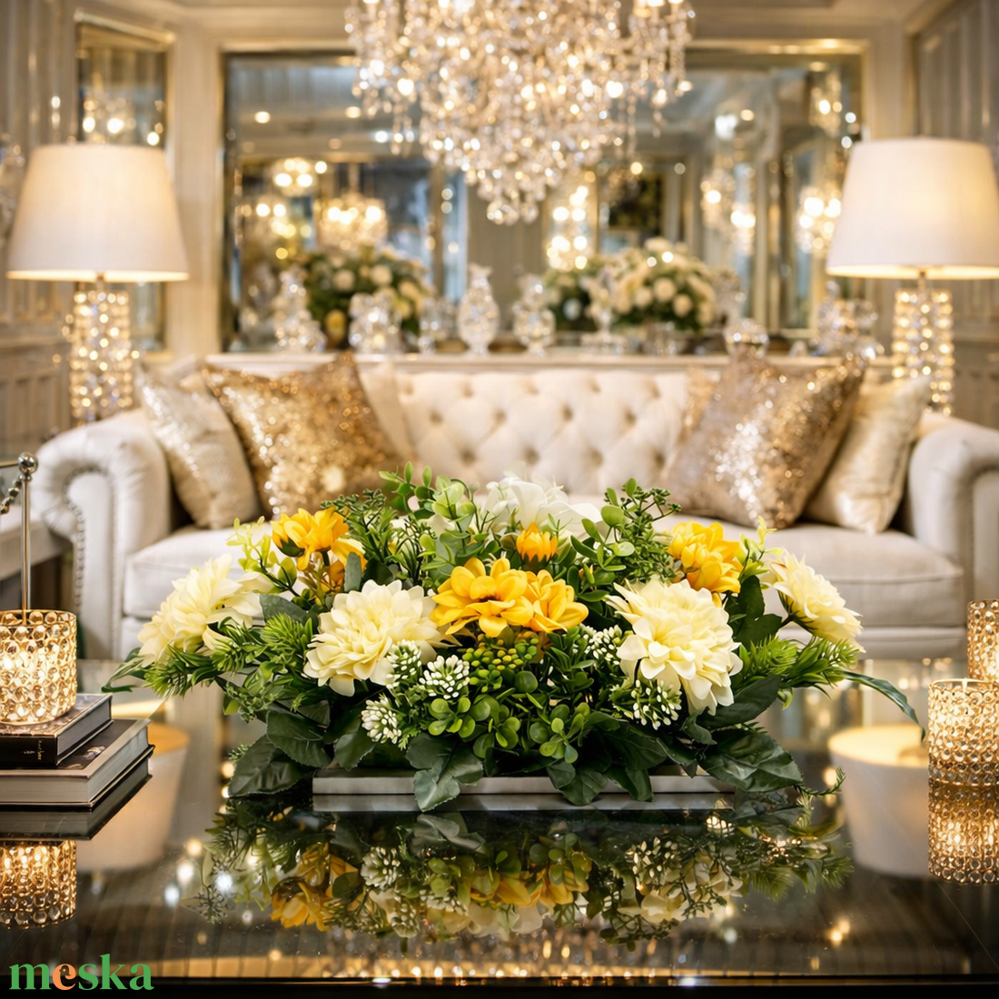  Vidám tavaszi asztaldísz sárga-fehér virágokkal fatalpon � üde, kézműves dekor - otthon & életmód - dekoráció - asztal és polc dekoráció - asztaldísz - Meska.hu