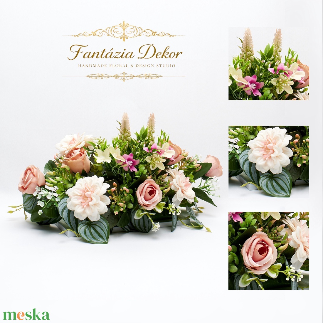 Romantikus elegancia barackos árnyalatokban � - otthon & életmód - dekoráció - asztal és polc dekoráció - asztaldísz - Meska.hu