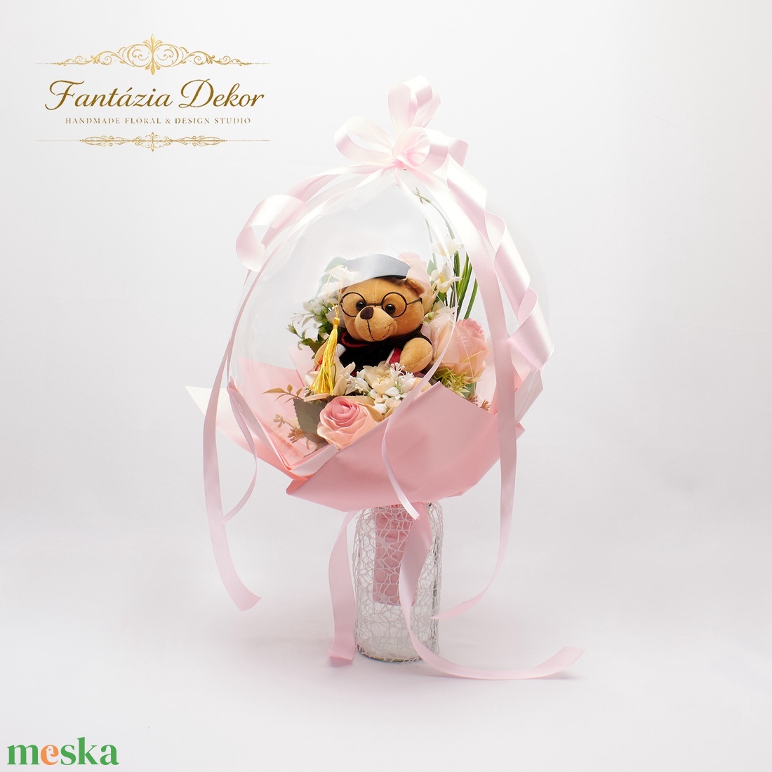 � Ballagási ajándék lufiban � romantikus stílusban ��� - otthon & életmód - virágdekoráció - virágok - virágcsokor - Meska.hu