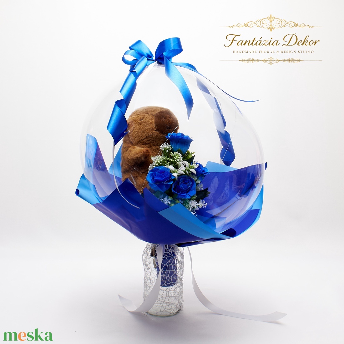 Kapibara figurás virágcsokor lufiban � ovis ballagásra ��� - otthon & életmód - virágdekoráció - virágok - virágcsokor - Meska.hu