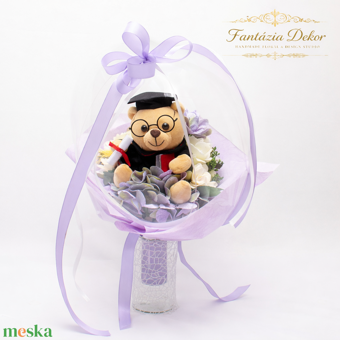 �� Egyedi ballagási ajándék lufiban � plüss macis virágcsokor �� - otthon & életmód - virágdekoráció - virágok - virágcsokor - Meska.hu
