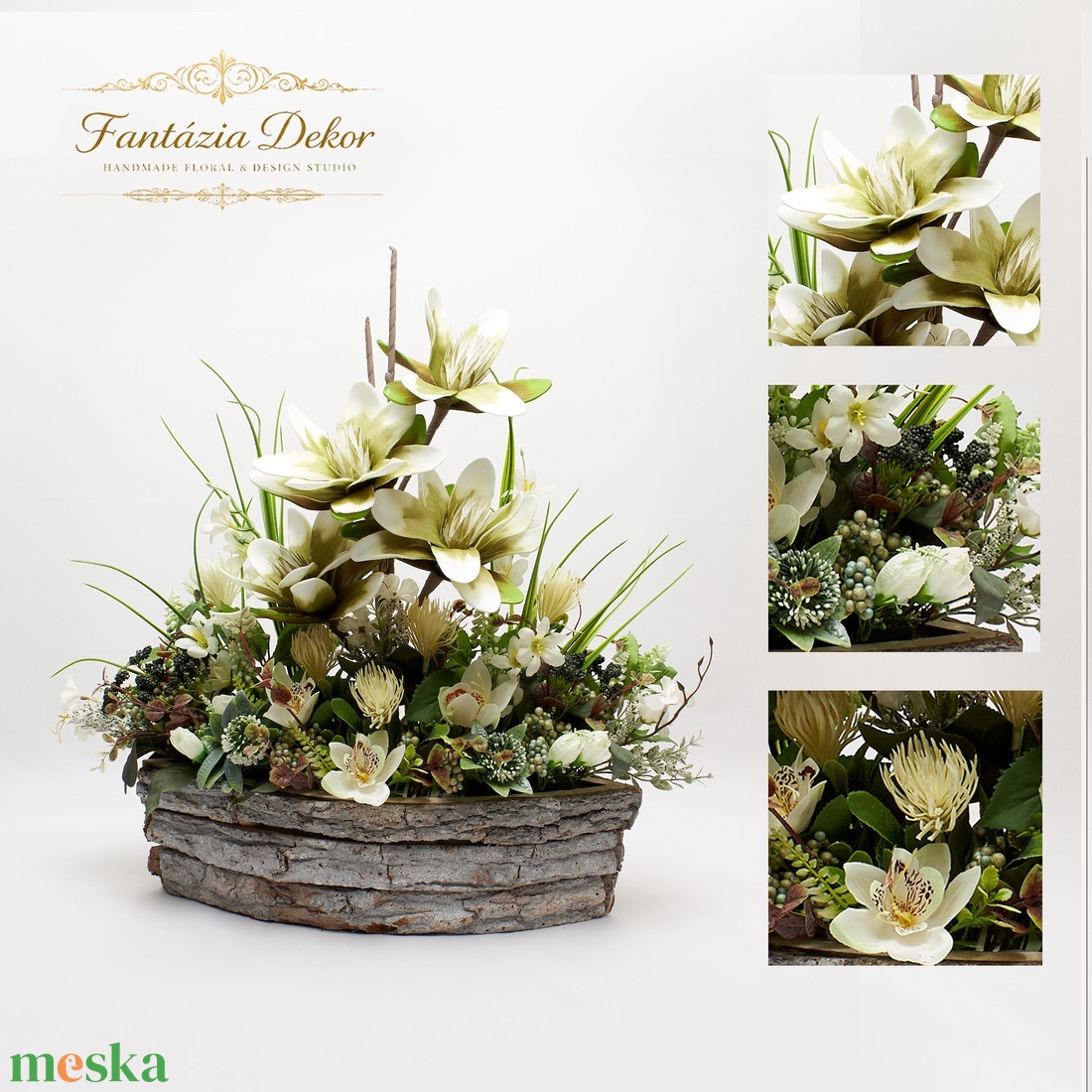  Rusztikus virágkompozíció � természetes elegancia otthonodba  - otthon & életmód - virágdekoráció - virágok - virágbox - Meska.hu