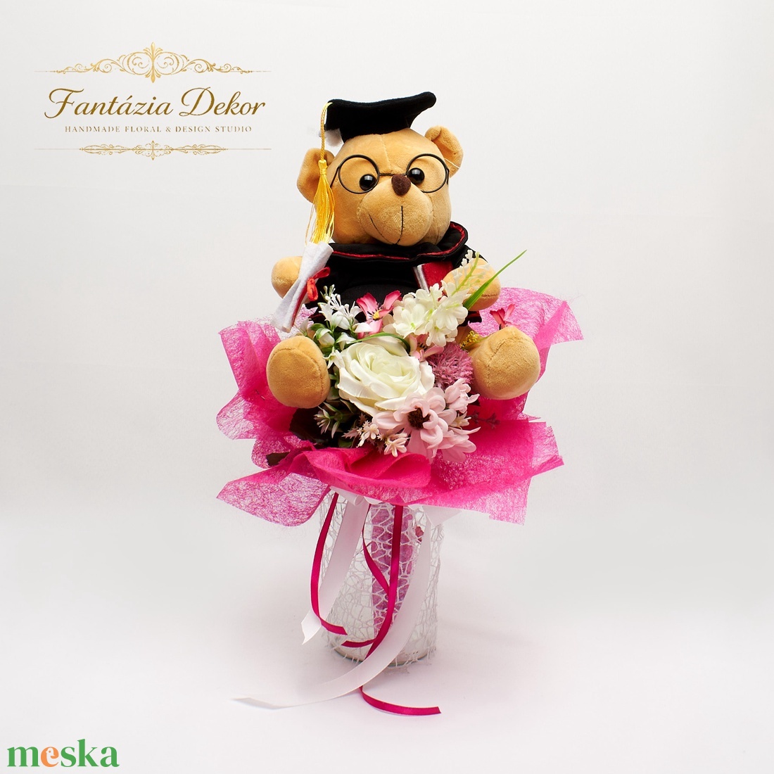 �� Ballagó macis virágcsokor � vidám és maradandó ajándék �� - otthon & életmód - virágdekoráció - virágok - virágcsokor - Meska.hu