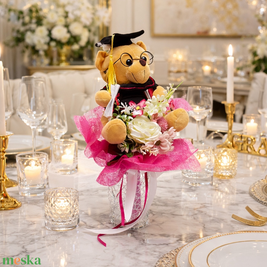 �� Ballagó macis virágcsokor � vidám és maradandó ajándék �� - otthon & életmód - virágdekoráció - virágok - virágcsokor - Meska.hu