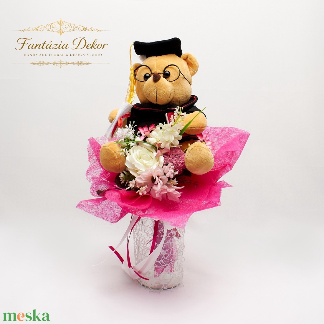 �� Ballagó macis virágcsokor � vidám és maradandó ajándék �� - otthon & életmód - virágdekoráció - virágok - virágcsokor - Meska.hu