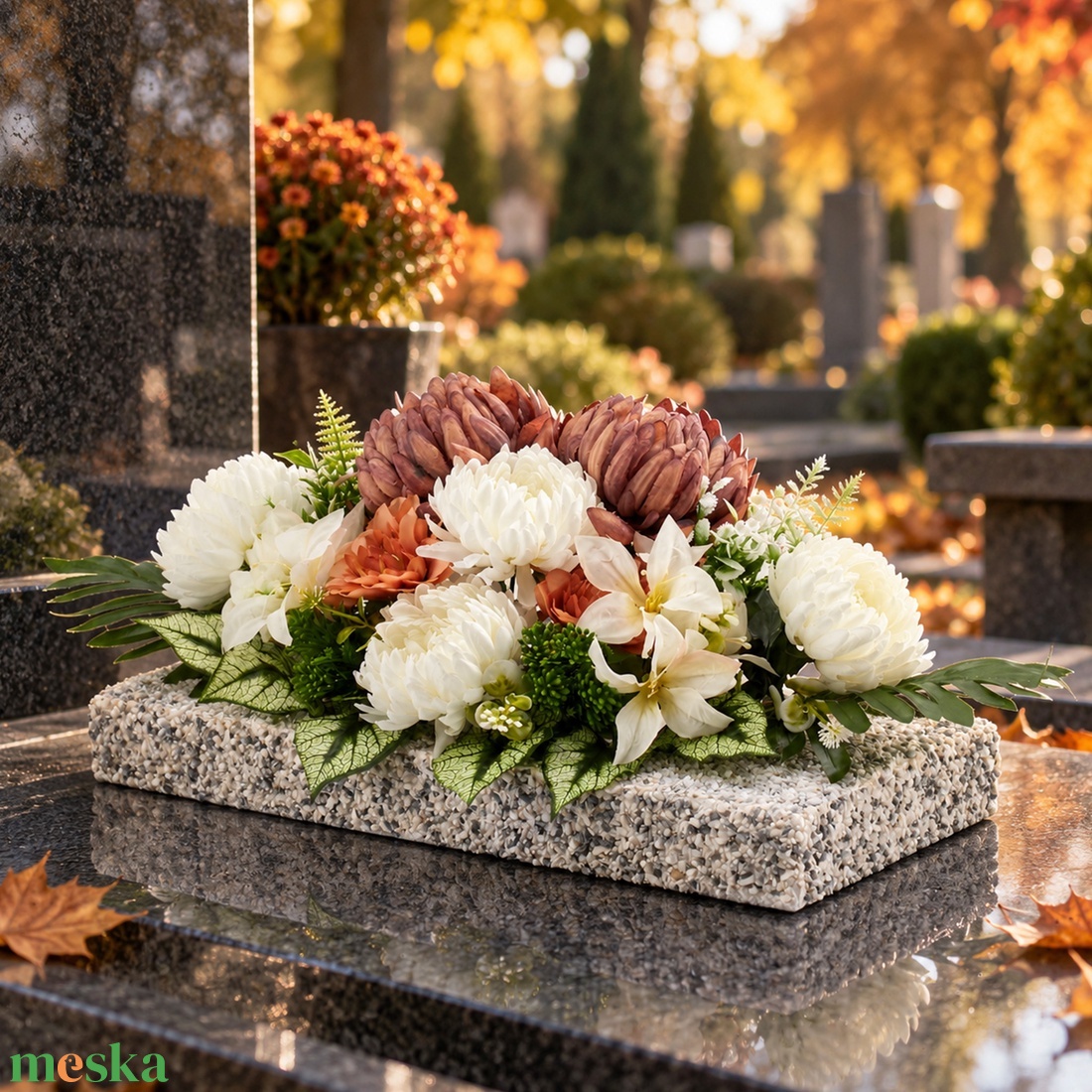 Prémium kegyeleti sírdekoráció � elegáns, időtálló emlék - otthon & életmód - vallás - temetkezési tárgy - sírdísz, kegyeleti dísz - Meska.hu