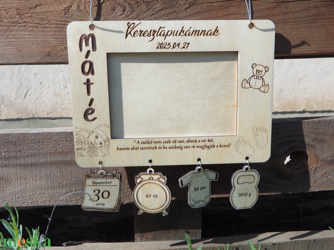 Baba képkeret fából egyedi felirattal - baba - mama - babaemlékek - baba emlékőrző - Meska.hu