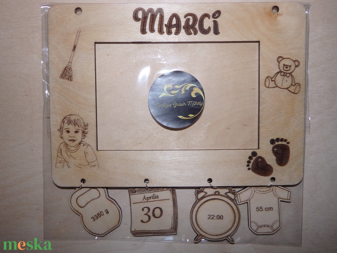 Baba képkeret fából egyedi felirattal - baba - mama - babaemlékek - baba emlékőrző - Meska.hu