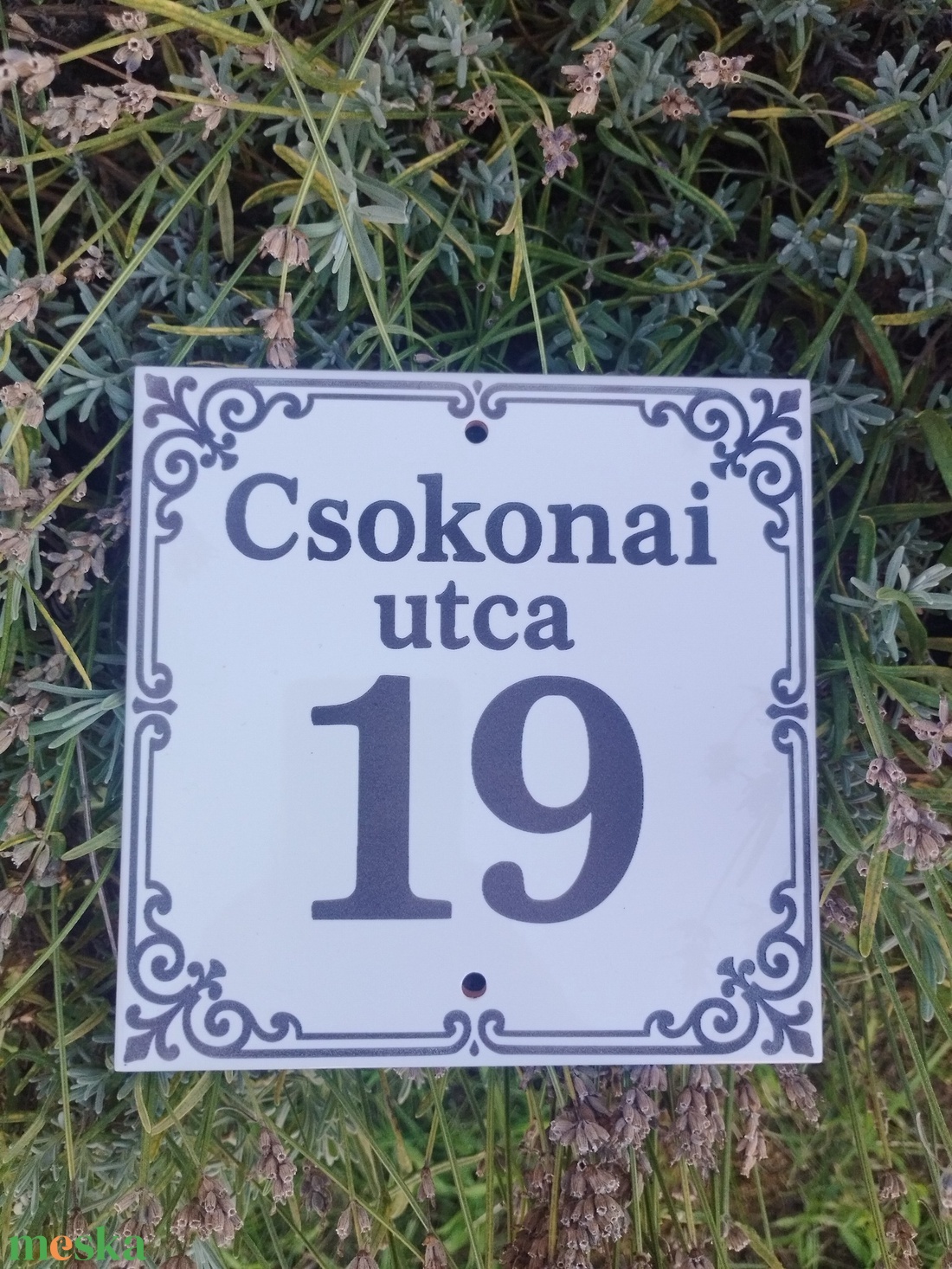 Egyedi kerámia házszámtábla � utcanévvel és számmal - otthon & életmód - ház & kert - házszám - Meska.hu